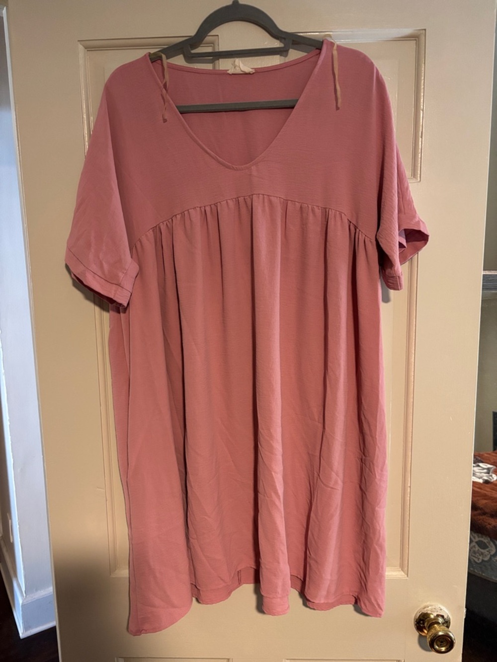 1.4.3. Story by Line Up Dusty Rose V-Neck Babydoll Tunic